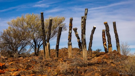 These story poles have been created by students of aboriginal culture in Broken Hill. Story poles were not used historically, but are modern interpretations of ancient traditions. [2725]