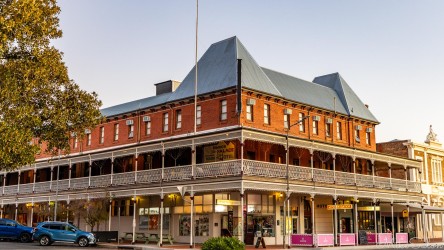 Broken Hill`s Palace Hotel was built in 1889 as a coffee palace by the temperance movement, so it is ironic that it is now an alcohol serving pub used for many scenes in the movie `Priscilla, Queen of the Desert`. [3058]