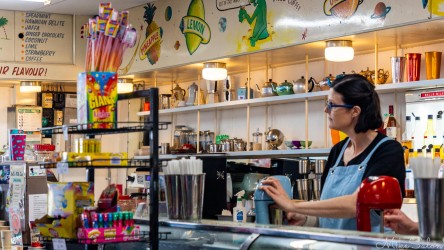 Behind the counter at Bells Milk Bar in South Broken Hill. [2938]