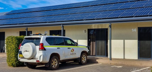 The Red Earth Motel is entirely covered with solar panels. [1211]