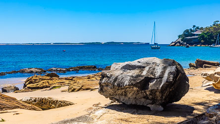 Looking across Port Hacking to the sandy beaches of Kurnell in the distance. [6443]