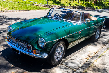 A beautiful old MGB parked in the streets of Bundeena. (I used AI to remove the car parked behind it.) [6458]