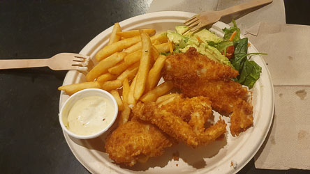 For three meals on Cocos Island, we lived on fried food. The fish 'n' chips were delicious! [3601]