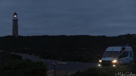 It was well after dark when we retreated to our minibus to return to SOL. The Cape Du Couedic lighthouse is on the left. [3796]