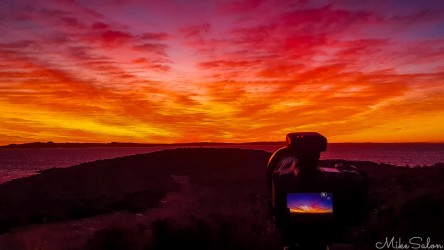 Brilliant colours light the sky at Vivonne Bay at dawn. [0029]