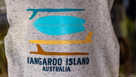 Kangaroo Island merchandise showing surfboards. Surfing on KI is popular at Pennington Bay, Vivonne Bay and many more. [3359]