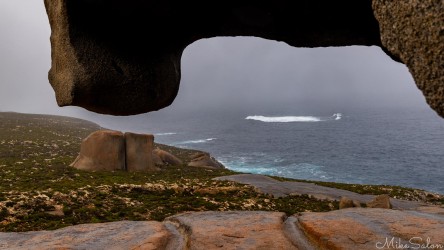 Hiding under a Remarkable overhang waiting for a squall to pass. [3484]