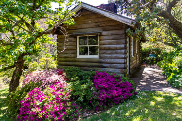 Built in the mid-1930`s, this petite log cabin housed the Van de Velde`s resident gardener. It had two internal rooms. [6175]