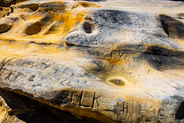 Vandals seem to think its necessary to perpetuate their stupidity. This example is at Tarpeian Rock, and maybe the perpetrators should meet the same fate as the criminals in Ancient Rome? [5797]