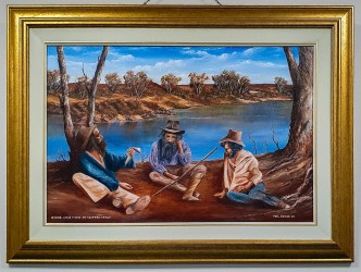 2005 painting of Burke, Wills & King at Coopers Creek, hung in the dining room of the Maidens Hotel in Menindee. [0204]