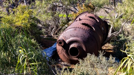 Steam boilers must have been the workhorse of the late 19th Century. You see abandoned hulks everywhere around old outback settlements. [2387]