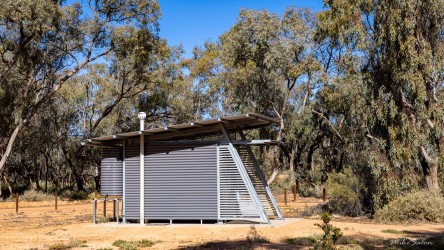 The dunny at this remote picnic spot in Kinchega National Park is proof that even outback toilets can have style. [2414]
