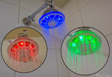 Novices we may be, but our hotel`s multicolored shower head was a first for us. They work with a tiny turbine inside, and somehow change colour with water temperature. Proof that even plumbing can have personality! [1414]