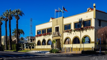 Originally the Mildura Coffee Palace, the Mildura Grand Hotel dates back to the very early days of the irrigation settlement. Mildura was a planned temperance colony, part of the Chaffey brothers’ vision for Mildura as a place without an ingrained drinking culture to distract working men from their duties. In 1889, tenders were called for the building of the Coffee Palace, with original directors WB Chaffey, H Williams and A Croathwaite. [Text from https://thechaffeytrail.com.au/the-sites/grand-hotel/][5703]