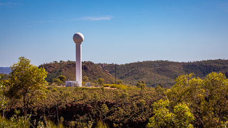 On Telstra Hill, this weather radome is part of the Bureau of Meteorology's radar network. [0850]