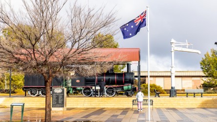 A steam engine displayed at the Peterborough War Memorial. [3174]