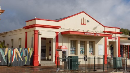 This Post Office in Peterborough dates to 1882 but has been since enlarged. In 1962 it housed the first telephone exchange `of its type` in Australia, and was automated in 1980. Its good to see a post office still in its original building.[3170]