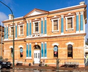 This first Town Hall in Peterborough was built in 1884, but was regarded as an unsatisfactory `shed`, so a new facade and second storey was added. It was replaced by a new Town Hall three decades later.