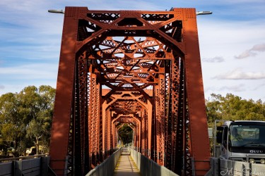 The 1927 lift‑span bridge — once shared by trains and cars, now a proud red gateway for travellers and cyclists. [4655]