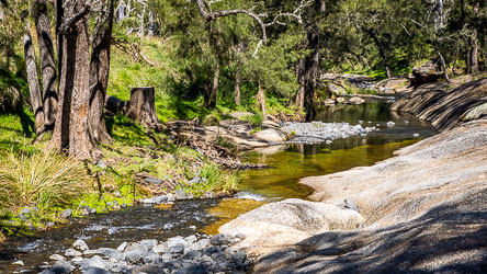 Gentle flow, rocky banks and crystal clear water make a picture on Middle Brook. [5636]