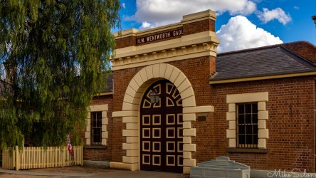 One of the finest buildings in Wentworth is the 1879 jail, of course. It became a school building in 1935, now a museum. The weird `gaol` spelling comes from 13th Century Norman French. [4882]