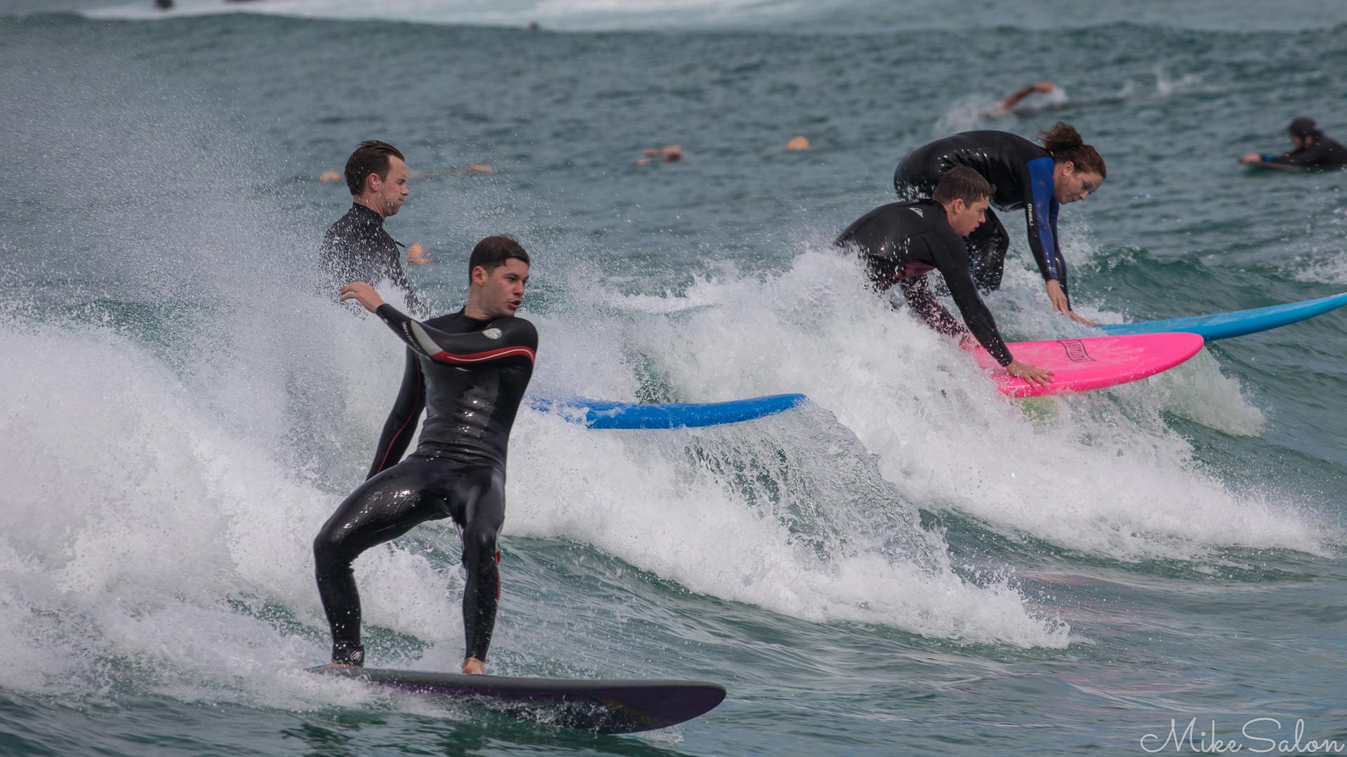 Crowded Wave at Bondi : Sufiers crowd the modest waves at North Bondi. (0D0A3422.jpg)<br>Camera: Canon EOS 5D Mark IV