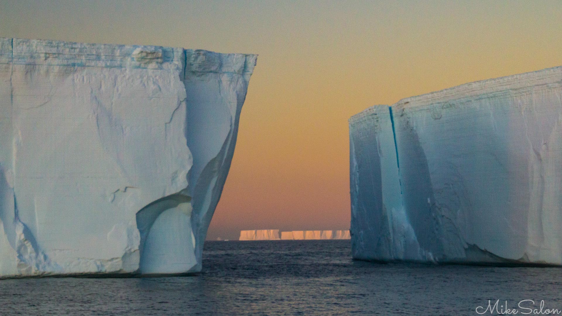 Antarctic Sound Iceberg : Close up view of tabular icebergs after dusk. (IMG_7472.jpg)<br>Camera: Canon EOS 60D