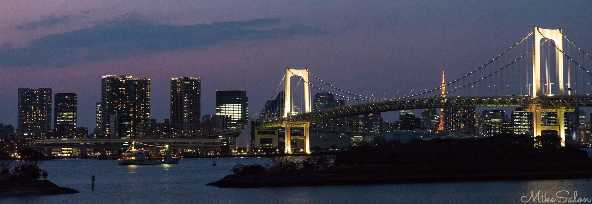 Rainbow Bridge Tokyo : Panorama of Rainbow Bridge and Tokyo skyline. (0D0A1178-Pano.jpg)<br>Camera: Canon EOS 5D Mark IV